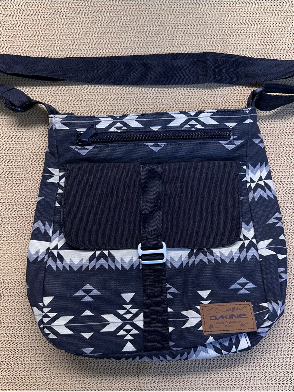 Dakine Navy and White Geo Messenger Bag